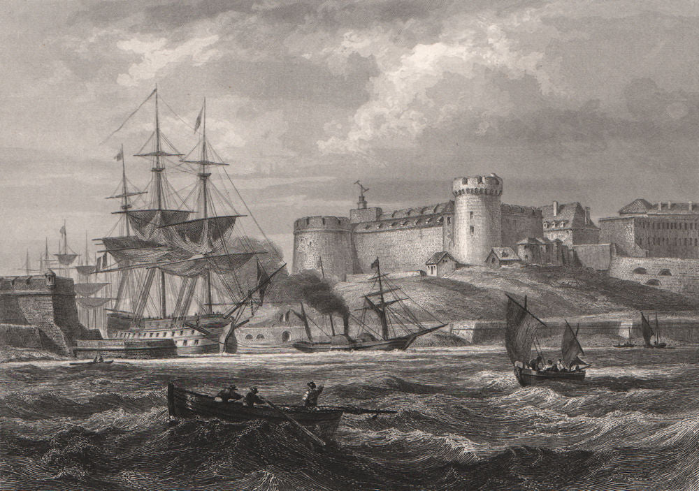 BREST. Finistère 1844 old antique vintage print picture